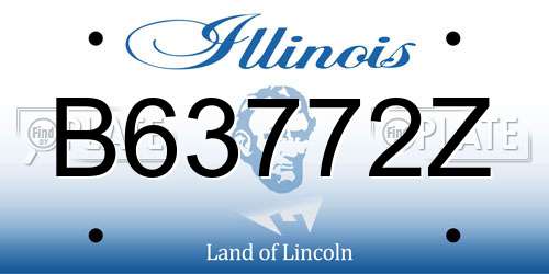 B63772Z Illinois License Plate