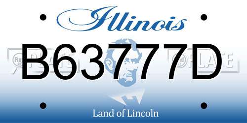 B63777D Illinois License Plate