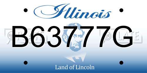 B63777G Illinois License Plate