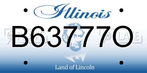 B63777O Illinois License Plate