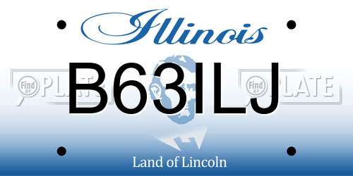 B63ILJ Illinois License Plate
