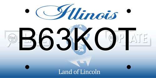 B63KOT Illinois License Plate