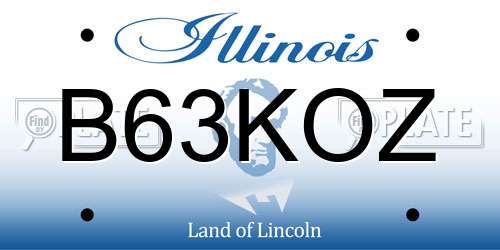 B63KOZ Illinois License Plate