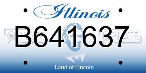 B641637 Illinois License Plate