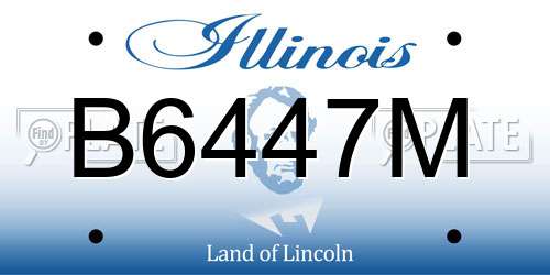 B6447M Illinois License Plate