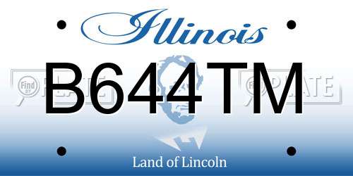 B644TM Illinois License Plate
