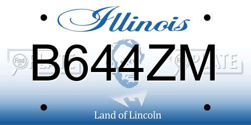 B644ZM Illinois License Plate