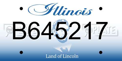 B645217 Illinois License Plate