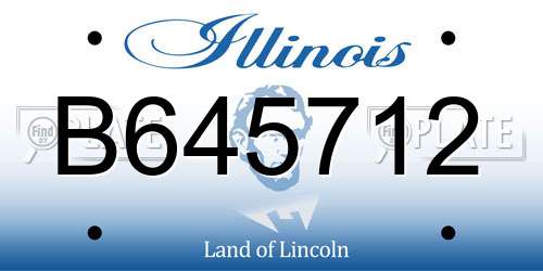 B645712 Illinois License Plate