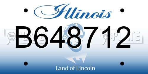 B648712 Illinois License Plate