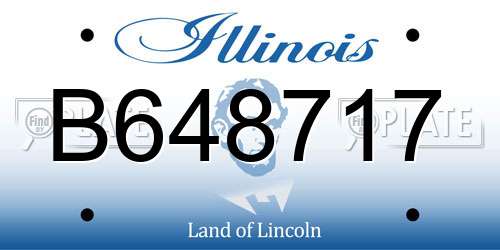 B648717 Illinois License Plate