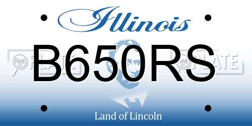 B650RS Illinois License Plate
