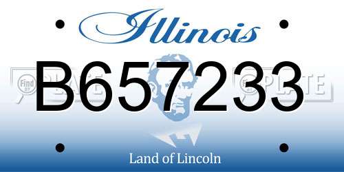 B657233 Illinois License Plate