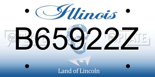 B65922Z Illinois License Plate