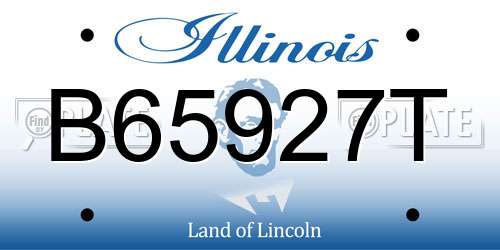 B65927T Illinois License Plate