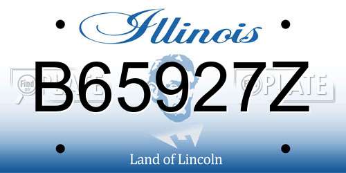 B65927Z Illinois License Plate