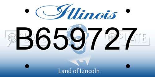 B659727 Illinois License Plate