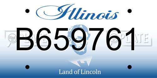 B659761 Illinois License Plate