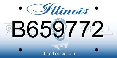 B659772 Illinois License Plate