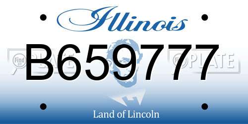 B659777 Illinois License Plate