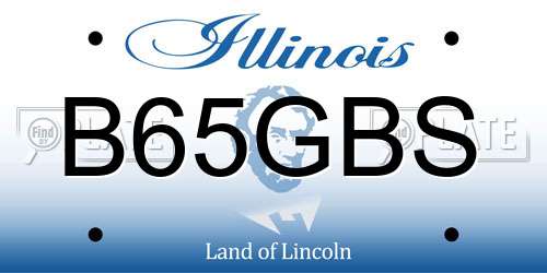 B65GBS Illinois License Plate