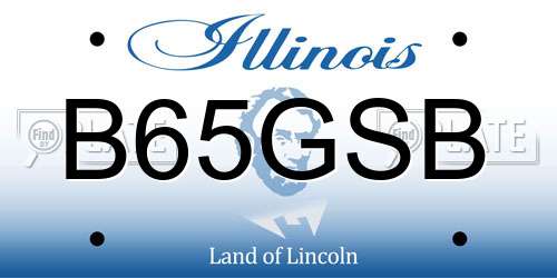 B65GSB Illinois License Plate