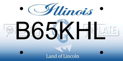B65KHL Illinois License Plate