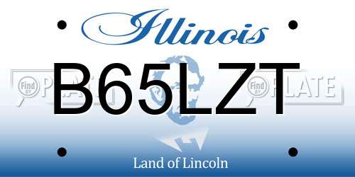 B65LZT Illinois License Plate