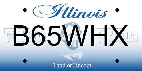 B65WHX Illinois License Plate