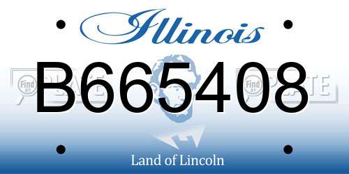 B665408 Illinois License Plate