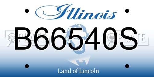 B66540S Illinois License Plate