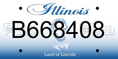 B668408 Illinois License Plate