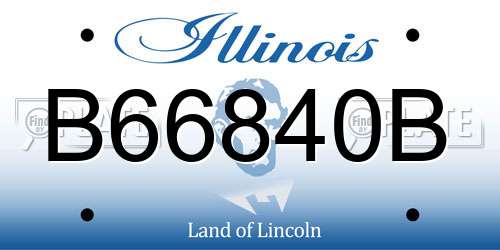 B66840B Illinois License Plate