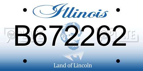 B672262 Illinois License Plate
