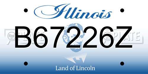 B67226Z Illinois License Plate