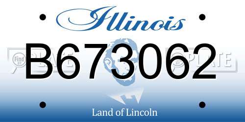 B673062 Illinois License Plate