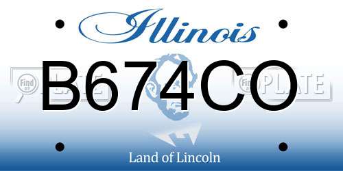 B674CO Illinois License Plate