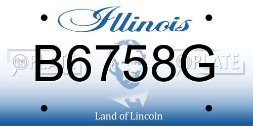 B6758G Illinois License Plate