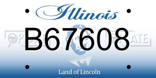 B67608 Illinois License Plate
