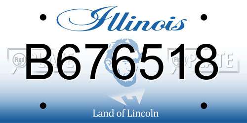 B676518 Illinois License Plate