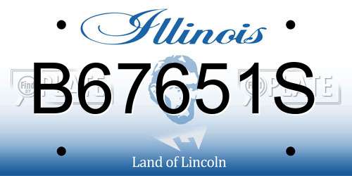 B67651S Illinois License Plate