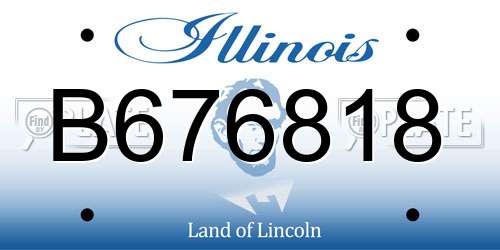 B676818 Illinois License Plate