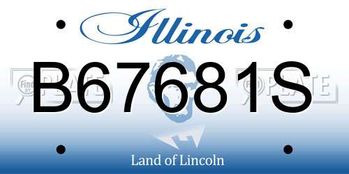 B67681S Illinois License Plate