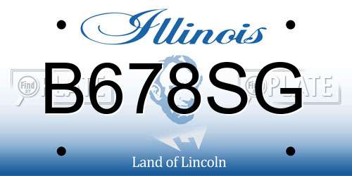 B678SG Illinois License Plate