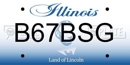 B67BSG Illinois License Plate