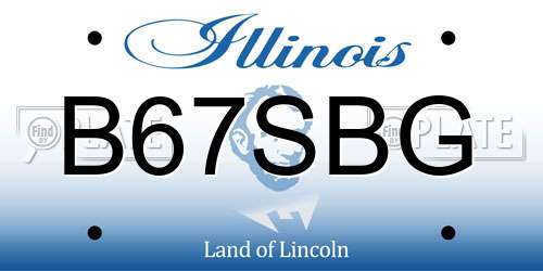B67SBG Illinois License Plate