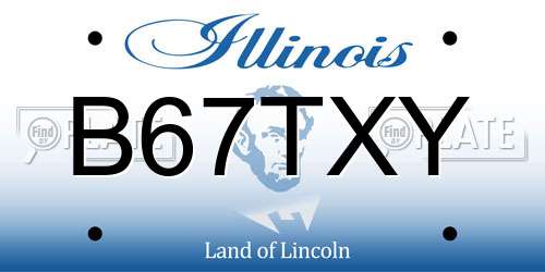 B67TXY Illinois License Plate