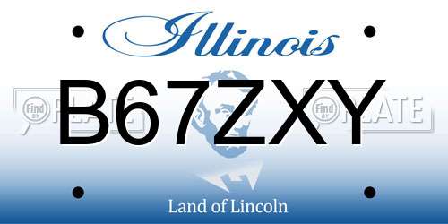B67ZXY Illinois License Plate