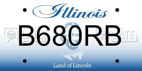 B680RB Illinois License Plate