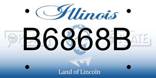 B6868B Illinois License Plate
